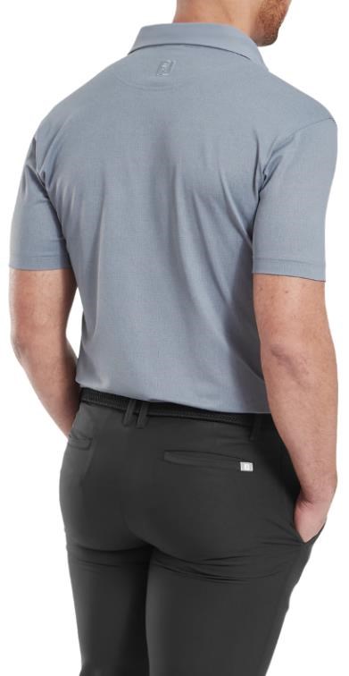 FootJoy Etched Texture Print Lisle Herren Poloshirt, grau