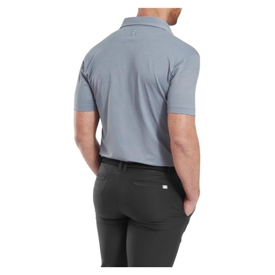 FootJoy Etched Texture Print Lisle Herren Poloshirt, grau