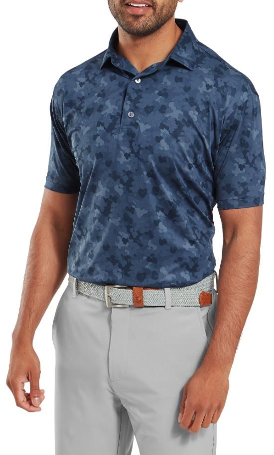 FootJoy Pop Camo Lisle Herren polo, dunkelblau