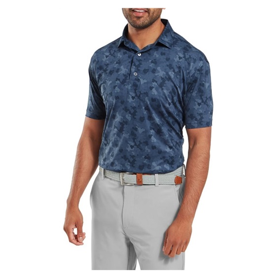 FootJoy Pop Camo Lisle Herren polo, dunkelblau