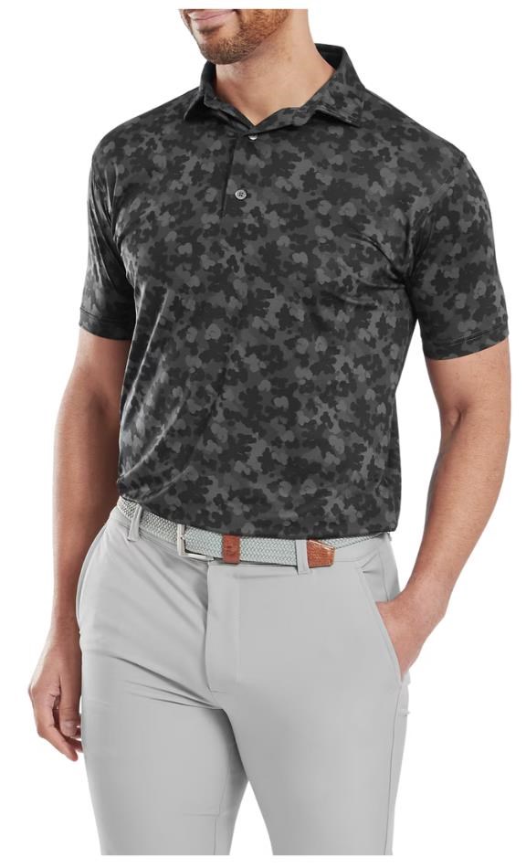 FootJoy Pop Camo Lisle Herren polo, schwarz