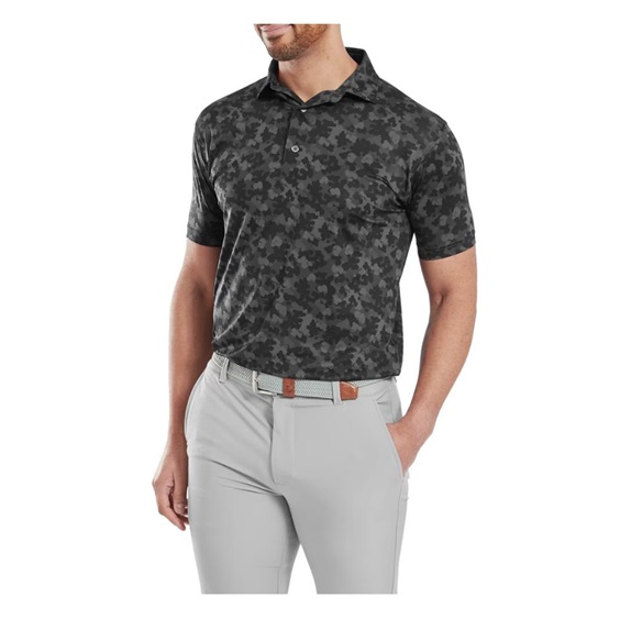 FootJoy Pop Camo Lisle Herren polo, schwarz