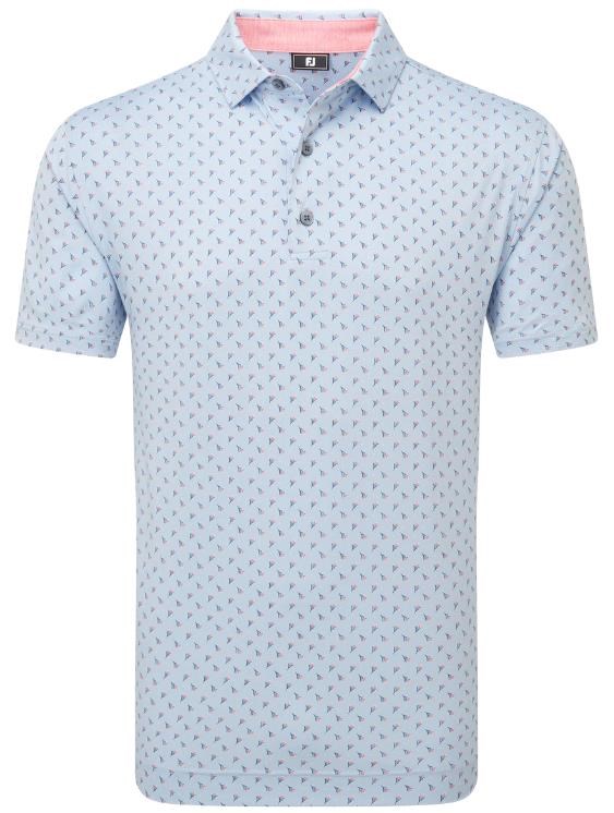 FootJoy Flower Bud Foulard Lisle Poloshirt, blau