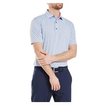 FootJoy Flower Bud Foulard Lisle Poloshirt, blau