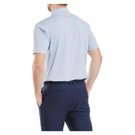 FootJoy Flower Bud Foulard Lisle Poloshirt, blau