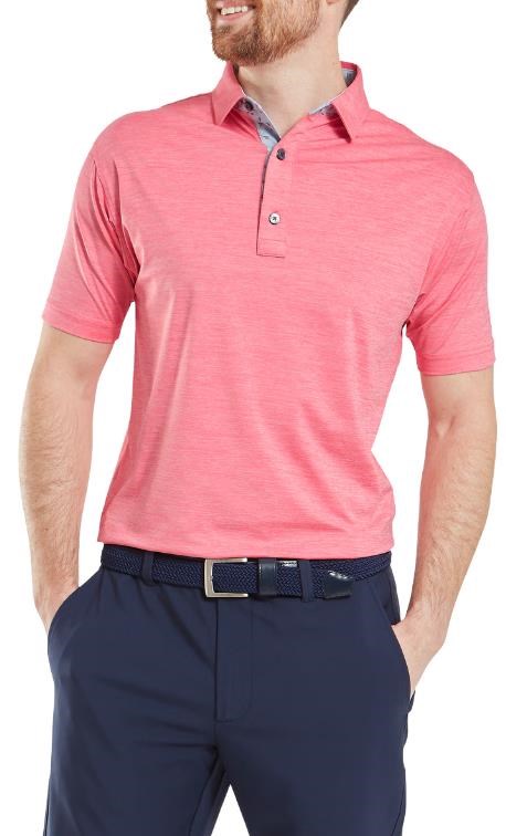 FootJoy Heather Lisle with Trim Herren Poloshirt, rosa