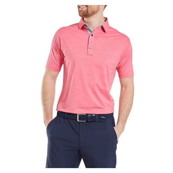 FootJoy Heather Lisle with Trim Herren Poloshirt, rosa
