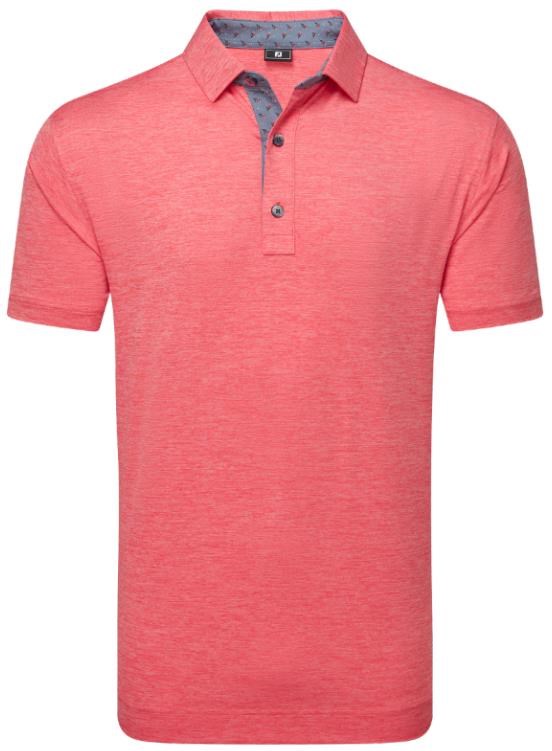 FootJoy Heather Lisle with Trim Herren Poloshirt, hibiscus