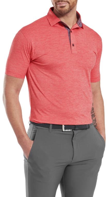 FootJoy Heather Lisle with Trim Herren Poloshirt, hibiscus