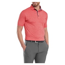 FootJoy Heather Lisle with Trim Herren Poloshirt, hibiscus