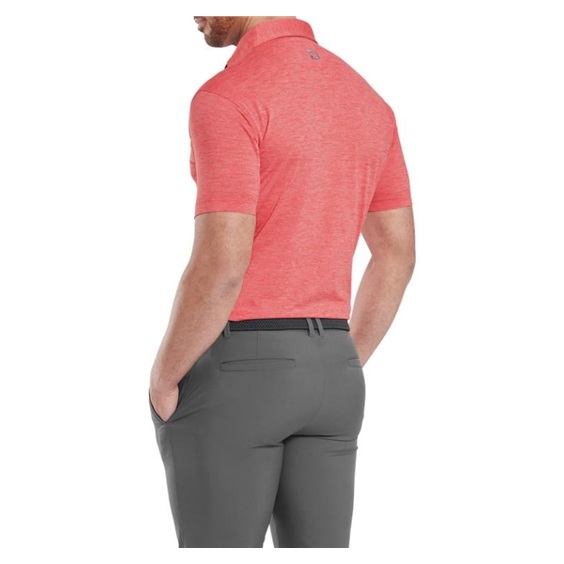 FootJoy Heather Lisle with Trim Herren Poloshirt, hibiscus
