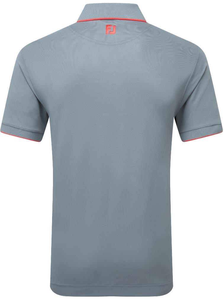 FootJoy Tipped Pique Herren Poloshirt, flint/hibiscus