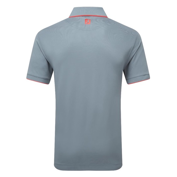 FootJoy Tipped Pique Herren Poloshirt, flint/hibiscus
