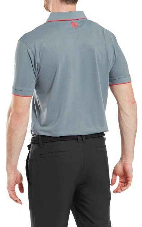 FootJoy Tipped Pique Herren Poloshirt, flint/hibiscus