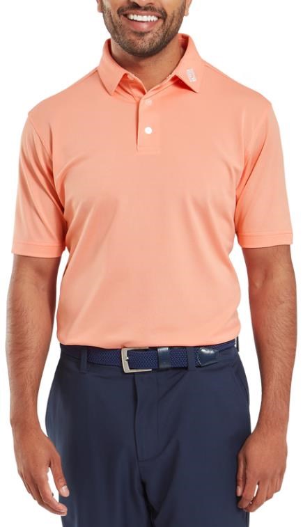 FootJoy Stretch Pique Solid Athletic Fit Herren Poloshirt, papaya