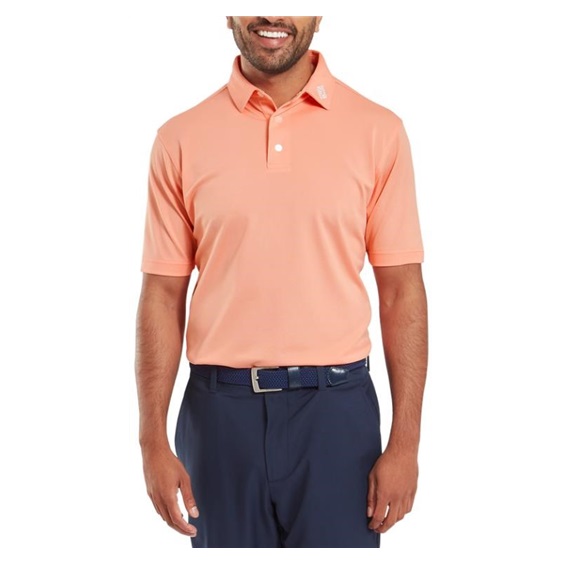 FootJoy Stretch Pique Solid Athletic Fit Herren Poloshirt, papaya