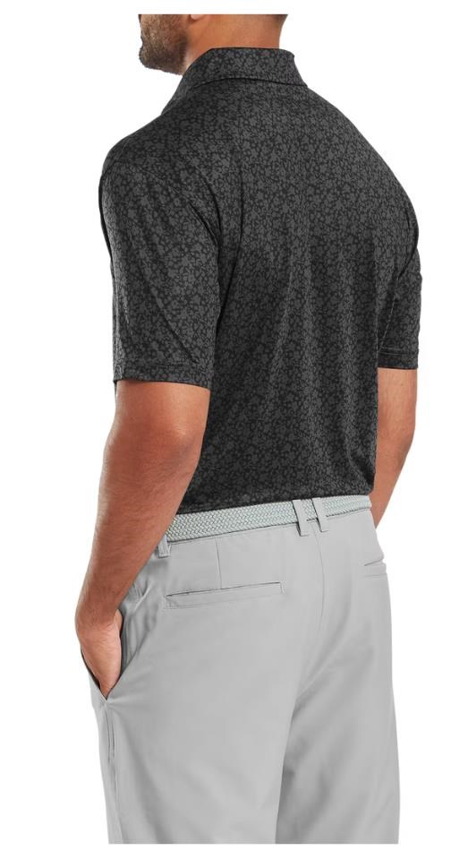 FootJoy Raker Print Lisle Herren Poloshirt, schwarz