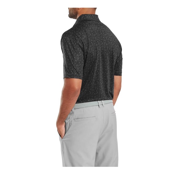 FootJoy Raker Print Lisle Herren Poloshirt, schwarz