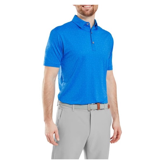 FootJoy Raker Print Lisle Herren Poloshirt, blau