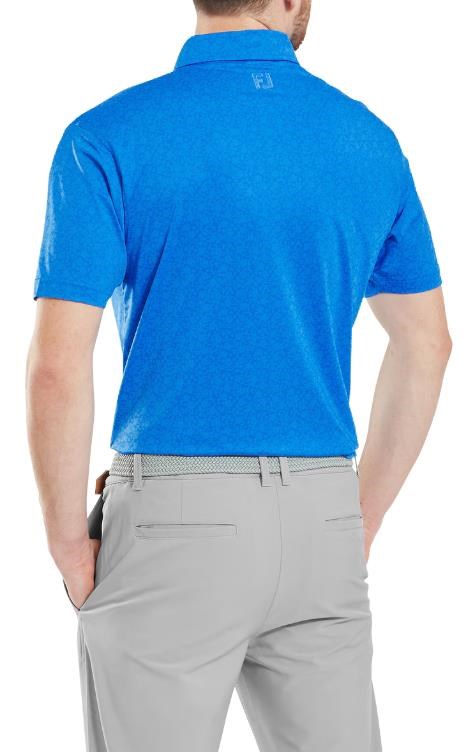 FootJoy Raker Print Lisle Herren Poloshirt, blau