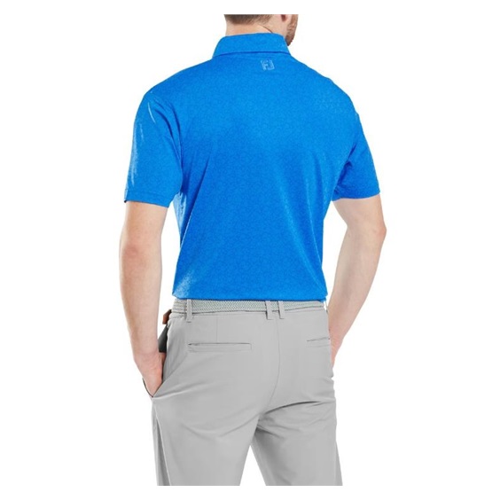 FootJoy Raker Print Lisle Herren Poloshirt, blau