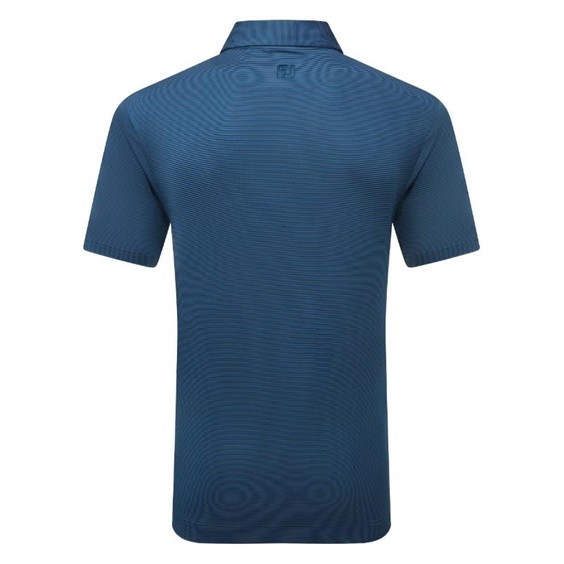 FootJoy Micro Feeder Stripe Lisle Herren Poloshirt, dunkelblau