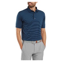 FootJoy Micro Feeder Stripe Lisle Herren Poloshirt, dunkelblau