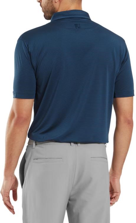 FootJoy Micro Feeder Stripe Lisle Herren Poloshirt, dunkelblau