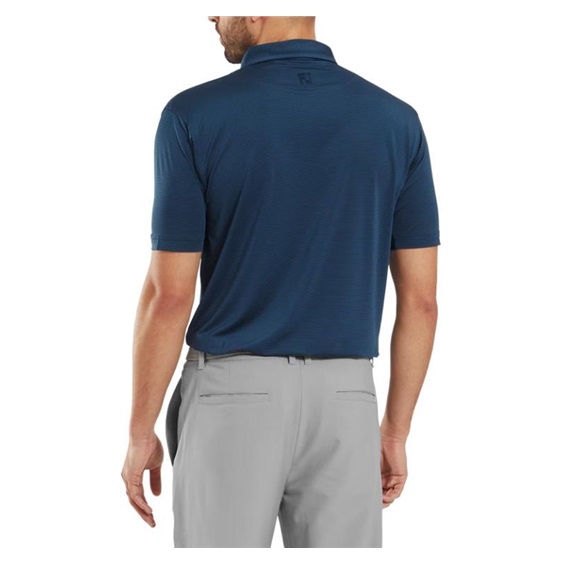 FootJoy Micro Feeder Stripe Lisle Herren Poloshirt, dunkelblau