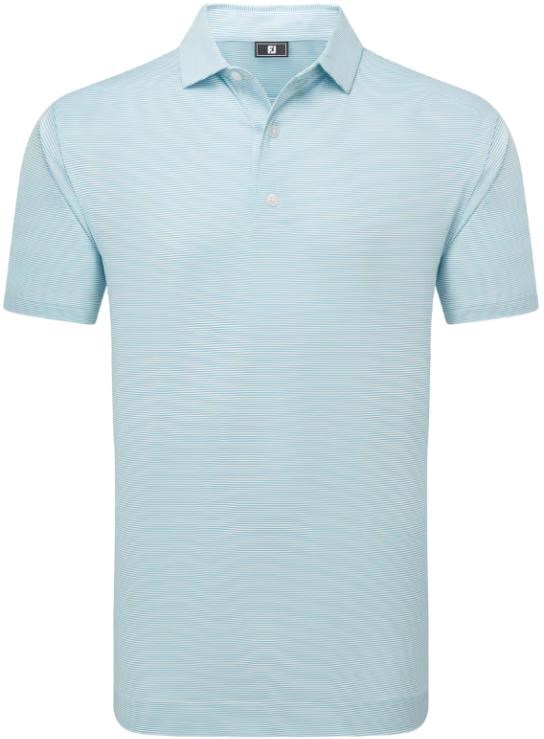 FootJoy Micro Feeder Stripe Lisle Herren Poloshirt, blau/weiss