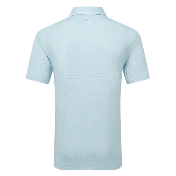FootJoy Micro Feeder Stripe Lisle Herren Poloshirt, blau/weiss