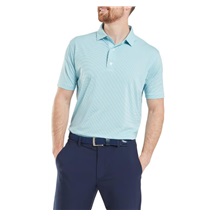 FootJoy Micro Feeder Stripe Lisle Herren Poloshirt, blau/weiss