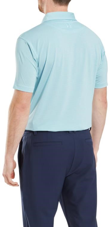 FootJoy Micro Feeder Stripe Lisle Herren Poloshirt, blau/weiss