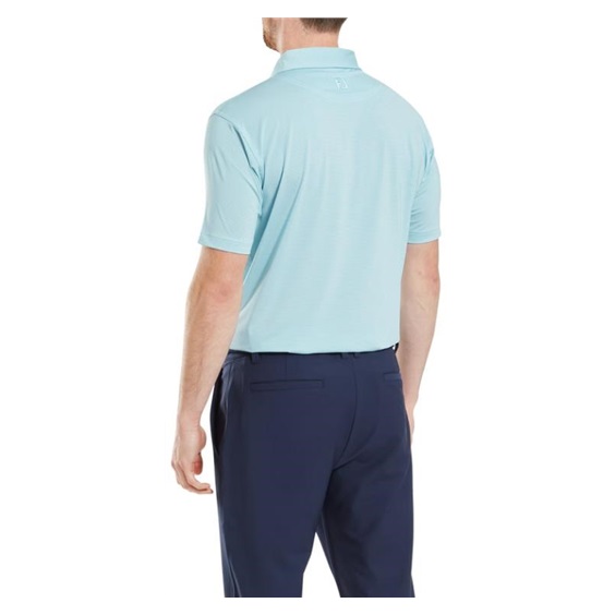 FootJoy Micro Feeder Stripe Lisle Herren Poloshirt, blau/weiss
