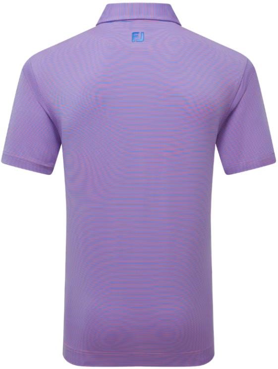 FootJoy Micro Feeder Stripe Lisle Herren Poloshirt, marine/pink