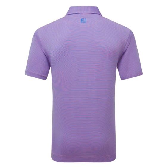 FootJoy Micro Feeder Stripe Lisle Herren Poloshirt, marine/pink