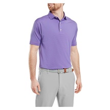 FootJoy Micro Feeder Stripe Lisle Herren Poloshirt, marine/pink