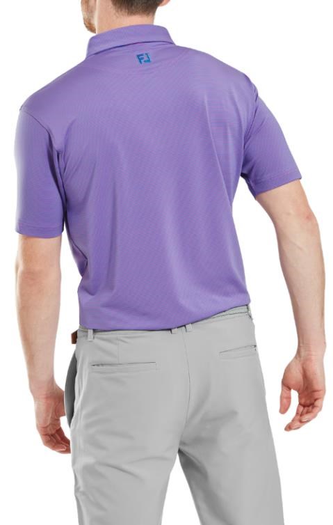 FootJoy Micro Feeder Stripe Lisle Herren Poloshirt, marine/pink
