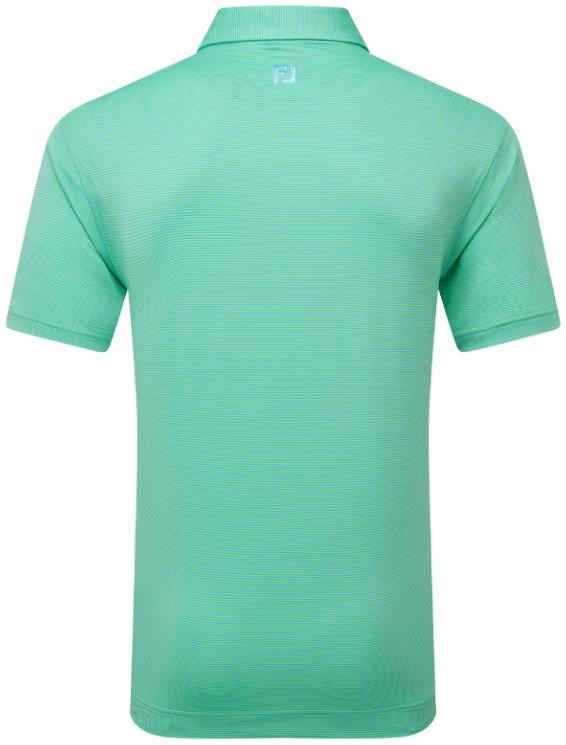 FootJoy Micro Feeder Stripe Lisle Herren Poloshirt, lagoon/mint