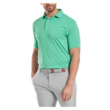 FootJoy Micro Feeder Stripe Lisle Herren Poloshirt, lagoon/mint
