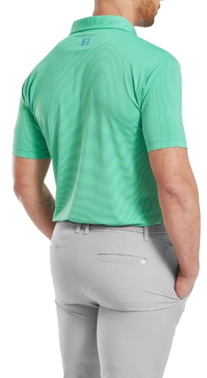FootJoy Micro Feeder Stripe Lisle Herren Poloshirt, lagoon/mint