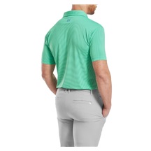 FootJoy Micro Feeder Stripe Lisle Herren Poloshirt, lagoon/mint
