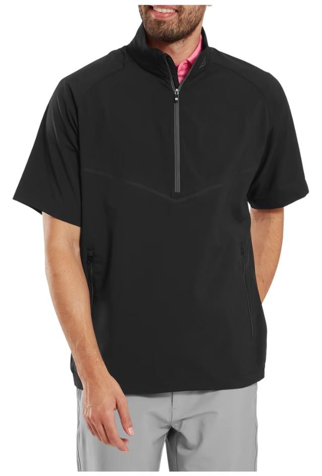 FootJoy Zephyr Short Sleeve Windshirt Herrenjacke, schwarz