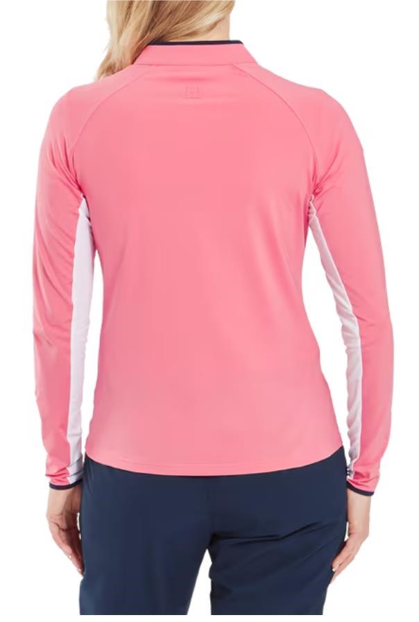 FootJoy 1/4-Zip LS Sun Protection Damen Poloshirt, pink lemonade