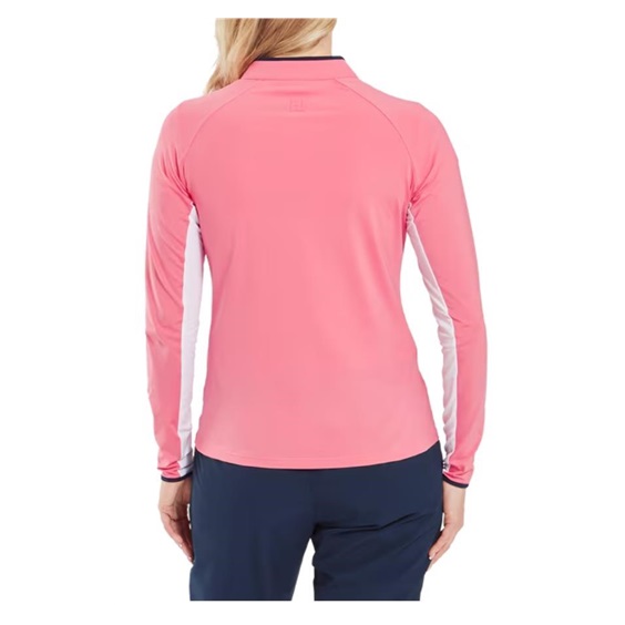 FootJoy 1/4-Zip LS Sun Protection Damen Poloshirt, pink lemonade