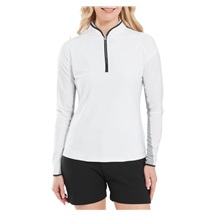 FootJoy 1/4-Zip LS Sun Protection Damen Poloshirt, weiss