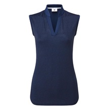 FootJoy Animal Print Sleeveless Lisle Damen Poloshirt, dunkelblau