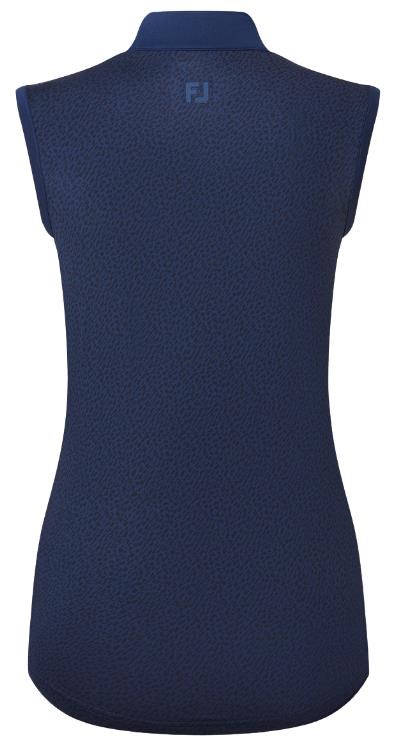 FootJoy Animal Print Sleeveless Lisle Damen Poloshirt, dunkelblau