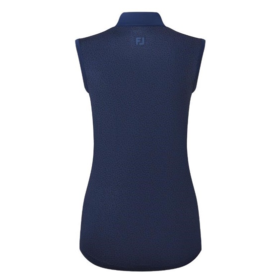 FootJoy Animal Print Sleeveless Lisle Damen Poloshirt, dunkelblau