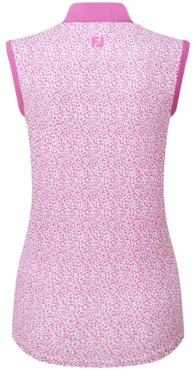 FootJoy Animal Print Sleeveless Lisle Damen Poloshirt, rosa